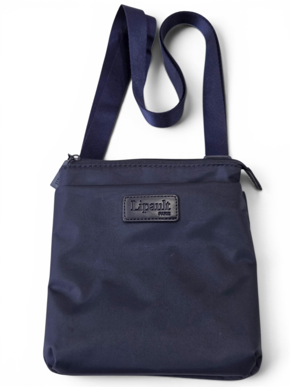 Lipault Paris Navy Blue Plume Flat Nylon Crossbody Bag